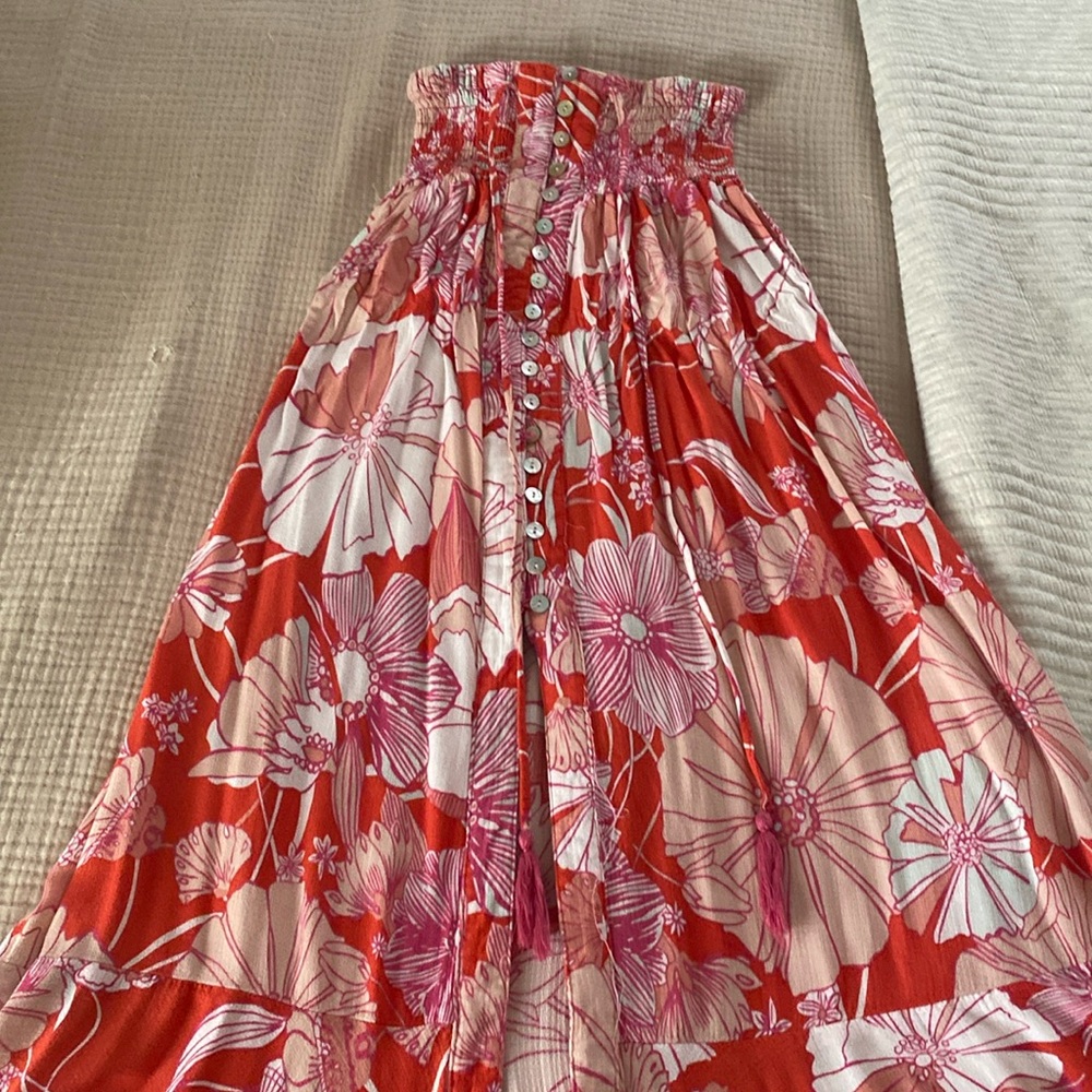 Floral High Low Maxi Skirt